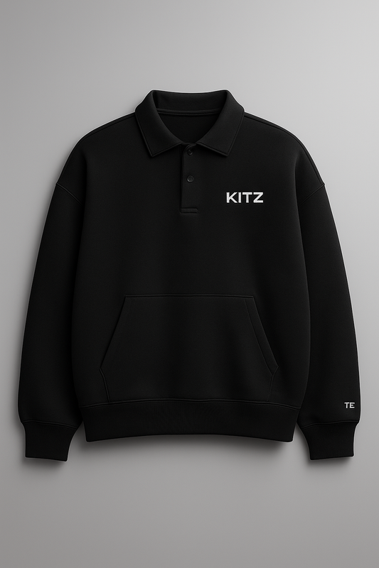 KITZ Hybrid Polo Sweatshirt – Midnight Black